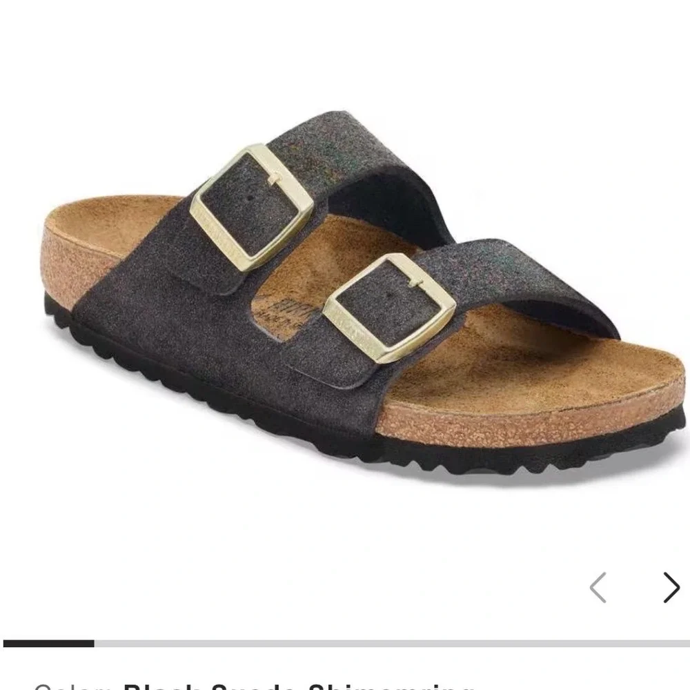 Birkenstock Arizona Sandals Men's 12 / 45 L14 Soft Footbed Navy Suede